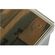 Pemberly Row Rectangular Glass & Steel Mosaic End Table in Silver/Clear