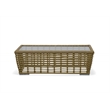 Pemberly Row Wicker & Rattan Outdoor Patio Sofa Set in Off White Fabric