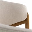 Pemberly Row Fabric & Vegan Leather Dining Arm Chair in Walnut & Cream