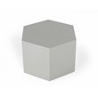 Pemberly Row Hexagonal Small MDF Wood End Table in Light Elm Gray Gloss