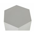 Pemberly Row Hexagonal Small MDF Wood End Table in Light Elm Gray Gloss
