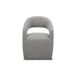 Pemberly Row Upholstered Fabric Accent Chair with Cut Out Back in Gray