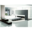 Pemberly Row Modern Eastern King LED Platform Bed in White High Gloss