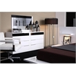 Pemberly Row Modern Eastern King LED Platform Bed in White High Gloss