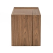 Pemberly Row Square Modern Wood Veneer End Table with Wheels in Walnut