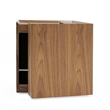 Pemberly Row Square Modern Wood Veneer End Table with Wheels in Walnut