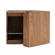 Pemberly Row Square Modern Wood Veneer End Table with Wheels in Walnut