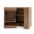 Pemberly Row Square Modern Wood Veneer End Table with Wheels in Walnut