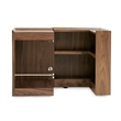 Pemberly Row Square Modern Wood Veneer End Table with Wheels in Walnut