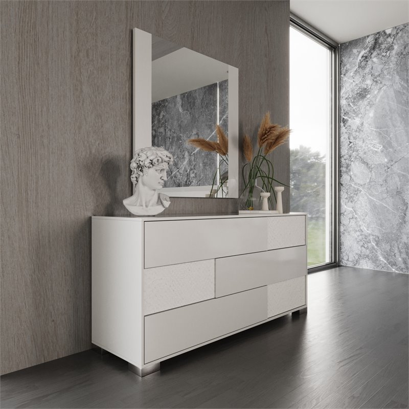 Pemberly Row 3-Drawer Self Closing Modern MDF Wood Dresser in White