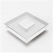 Pemberly Row Multitiered Modern Tempered Glass Coffee Table in White/Clear
