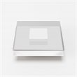 Pemberly Row Multitiered Modern Tempered Glass Coffee Table in White/Clear