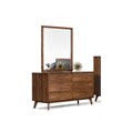Pemberly Row 6-Drawer Mid-Century Wood & Steel Dresser in Walnut Veneer