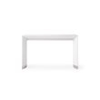 Pemberly Row Contemporary Stainless Steel Bar Table in White Lacquer