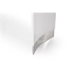 Pemberly Row Contemporary Stainless Steel Bar Table in White Lacquer