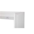 Pemberly Row Contemporary Stainless Steel Bar Table in White Lacquer