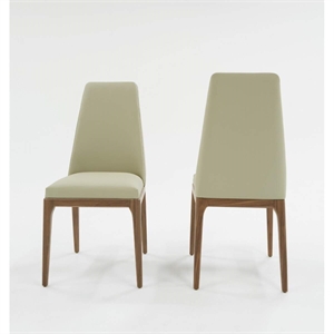 Pemberly Row 19&quot Faux Leather & Solid Wood Dining Chairs in Gray (Set of 2)