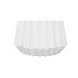 Pemberly Row Round Modern Marble and Concrete Coffee Table in White
