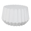 Pemberly Row Round Modern Marble and Concrete Coffee Table in White