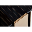 Pemberly Row Square Modern Stainless Steel End Table in Ebony/Rose Gold