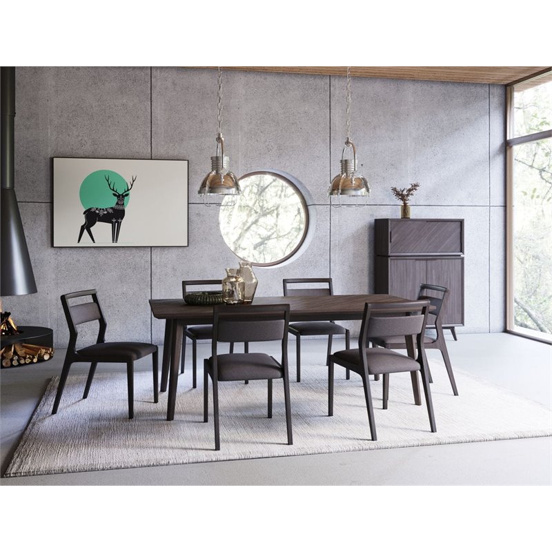Pemberly Row Rectangular Mid-Century Acacia Wood Dining Table in Brown