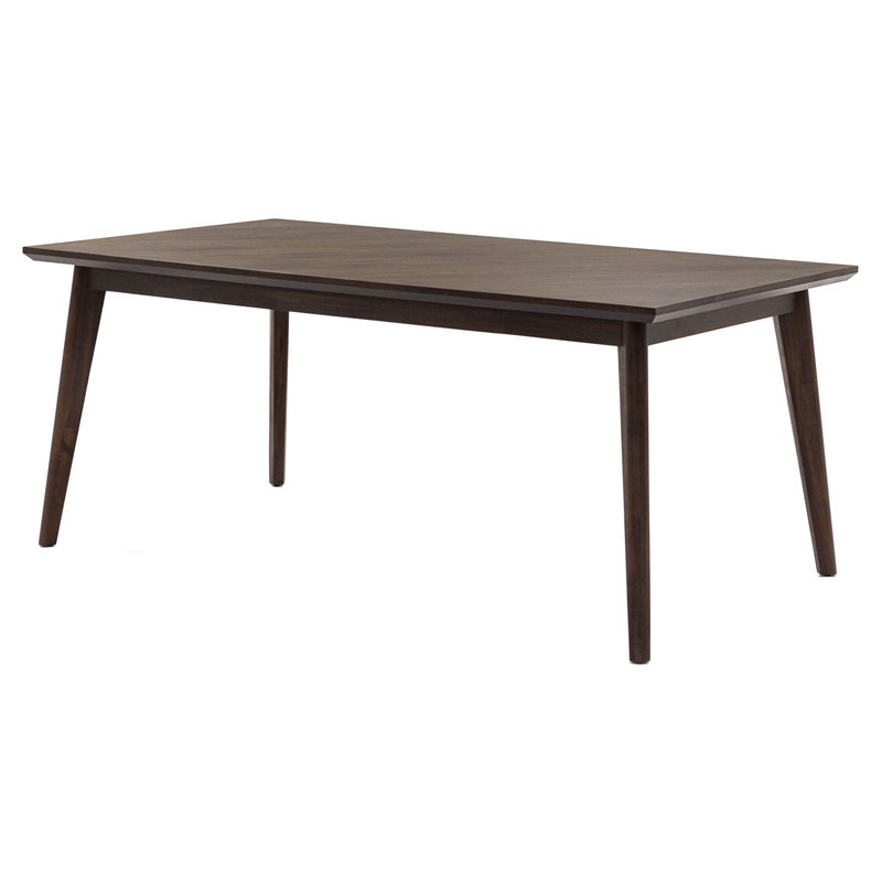 Pemberly Row Rectangular Mid-Century Acacia Wood Dining Table in Brown