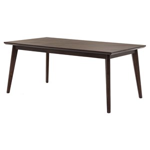 Pemberly Row Rectangular Mid-Century Acacia Wood Dining Table in Brown