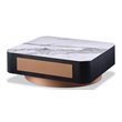 Pemberly Row Modern Ceramic & Metal Coffee Table in Black Oak/Rose Gold