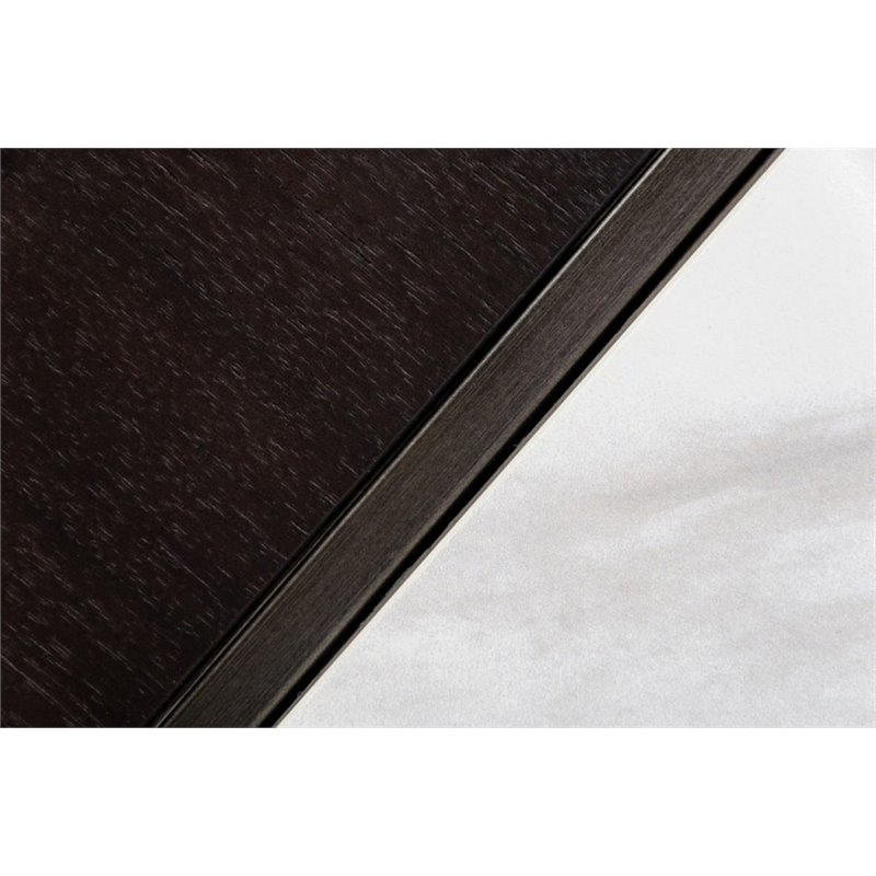 Pemberly Row Modern Ceramic & Metal Coffee Table in Black Oak/Rose Gold