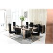 Pemberly Row Rectangular Modern MDF Wood & Steel Dining Table in Black