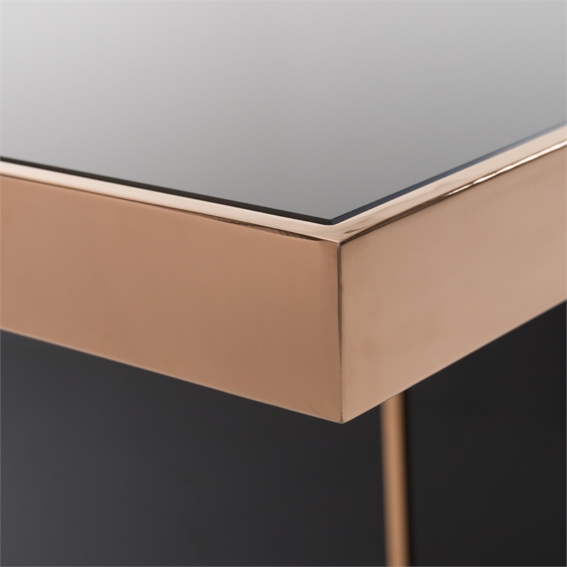 Pemberly Row Rectangular Modern MDF Wood & Steel Dining Table in Black