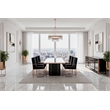 Pemberly Row Rectangular Modern MDF Wood & Steel Dining Table in Black