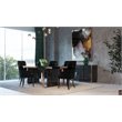 Pemberly Row Rectangular Modern MDF Wood & Steel Dining Table in Black