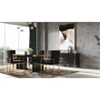 Pemberly Row Rectangular Modern MDF Wood & Steel Dining Table in Black