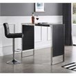 Pemberly Row Rectangular Modern Wood & Stainless Steel Bar Table in Black