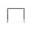 Pemberly Row Rectangular Modern Wood & Stainless Steel Bar Table in Black