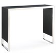 Pemberly Row Rectangular Modern Wood & Stainless Steel Bar Table in Black