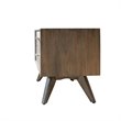 Pemberly Row 2-Drawer Conical Leg Modern Oak Veneer Nightstand in Dark Gray