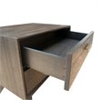 Pemberly Row 2-Drawer Conical Leg Modern Oak Veneer Nightstand in Dark Gray