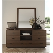 Pemberly Row 6-Drawer Wood Bedroom Dresser in Dark Walnut & Matte Black