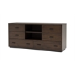 Pemberly Row 6-Drawer Wood Bedroom Dresser in Dark Walnut & Matte Black