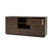 Pemberly Row 6-Drawer Wood Bedroom Dresser in Dark Walnut & Matte Black