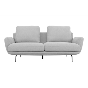 Pemberly Row Modern Polyester Fabric Upholstered Sofa in Light Gray