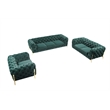 Pemberly Row Transitional Velvet Accent Chair in Emerald Green & Gold