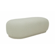 Pemberly Row Contemporary Sherpa Fabric Upholstered Ottoman in White