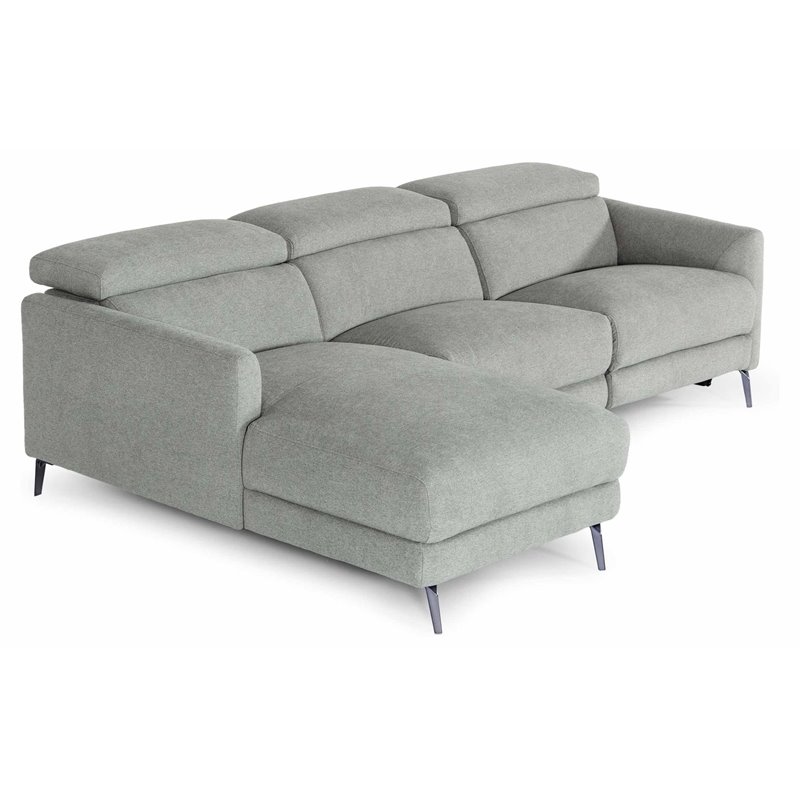 Pemberly Row Polyester Fabric Left Facing Sectional Sofa in Gray & Black