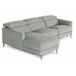 Pemberly Row Polyester Fabric Left Facing Sectional Sofa in Gray & Black