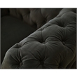 Pemberly Row Velour Fabric Upholstered Loveseat in Dark Gray & Gold Legs