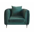 Pemberly Row Modern Velvet & Metal Accent Chair in Dark Green Jade
