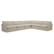 Pemberly Row Modern Fabric Upholstered Sectional Sofa & Ottoman in White